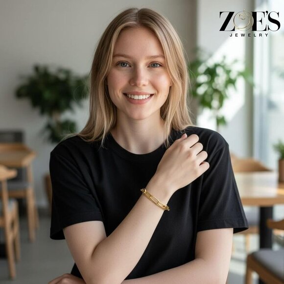 Water-Resistant 18K Gold Plated Layered Bracelet Women Stainless Steel - Picture 4 of 9